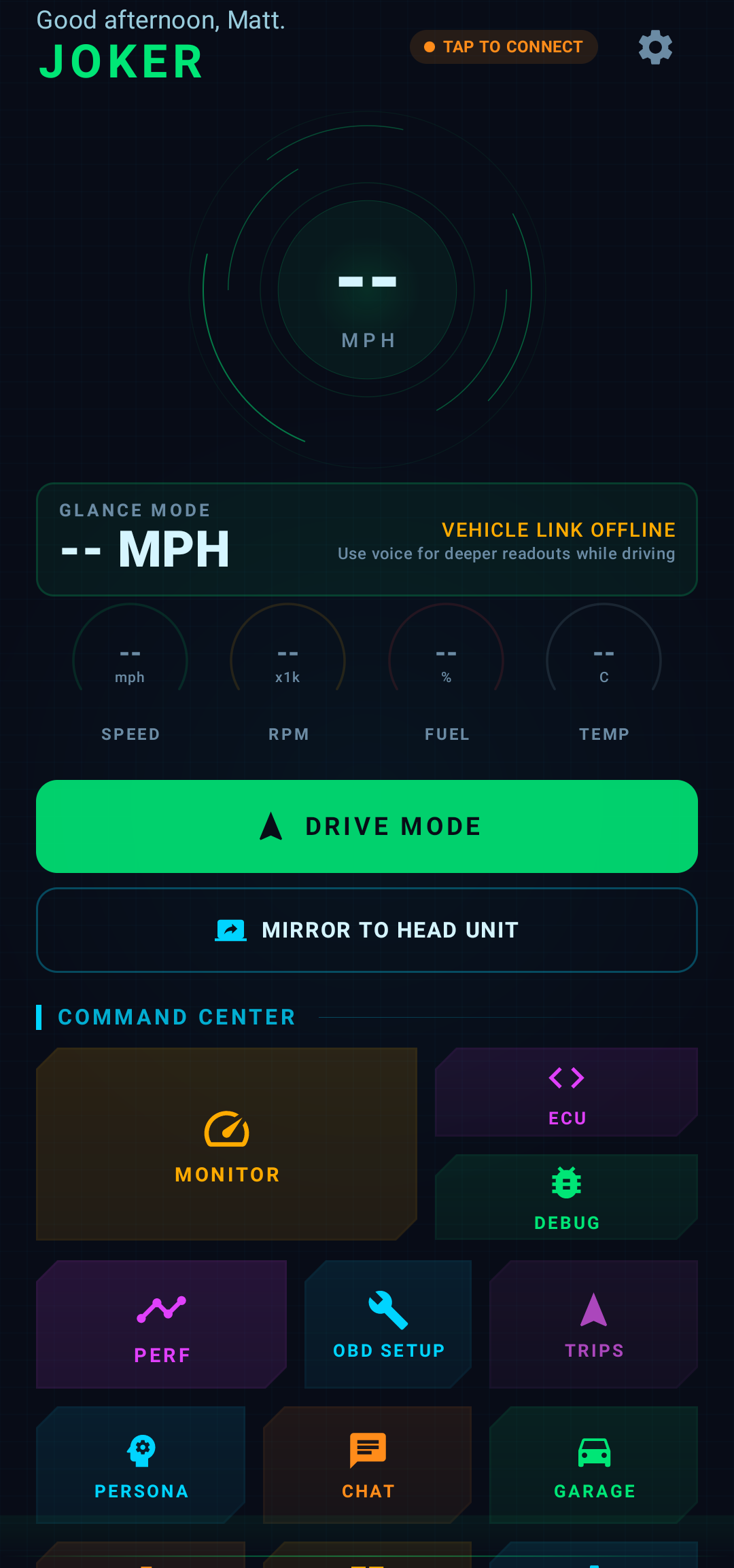 REVVA command center dashboard